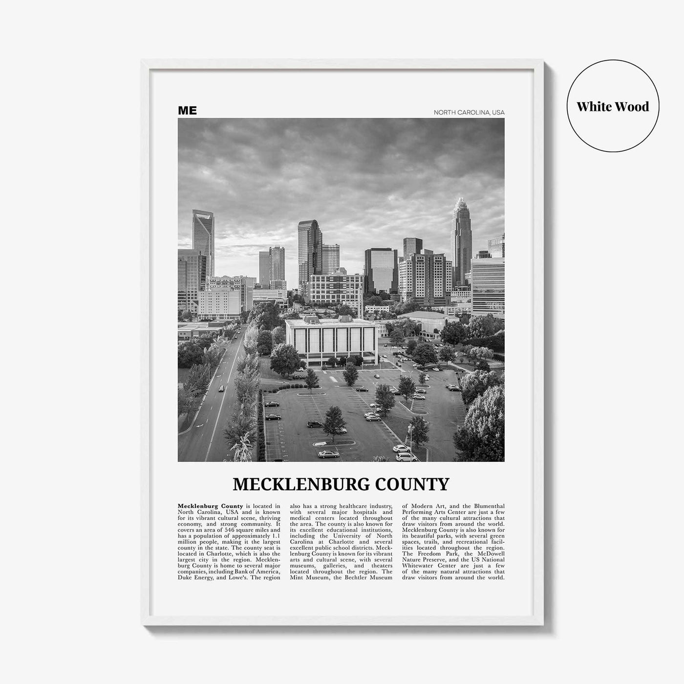 Mecklenburg County Print Black and White, Mecklenburg Wall Art, Mecklenburg Poster, Mecklenburg Photo, Mecklenburg Décor, Mecklenburg Map