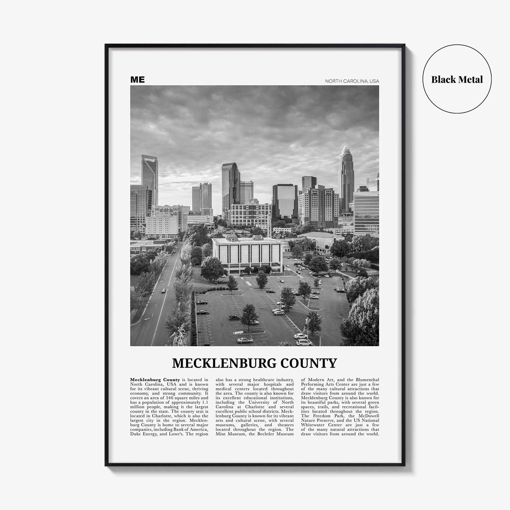 Mecklenburg County Print Black and White, Mecklenburg Wall Art, Mecklenburg Poster, Mecklenburg Photo, Mecklenburg Décor, Mecklenburg Map