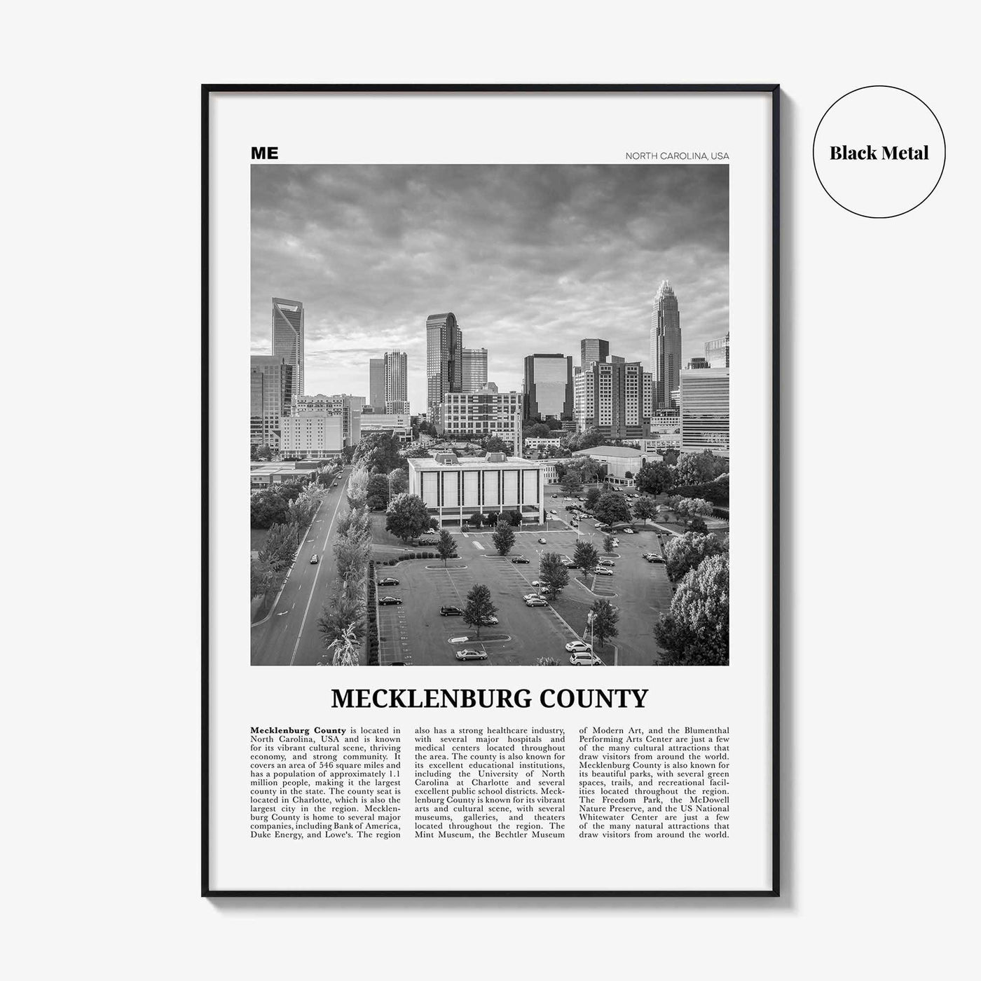 Mecklenburg County Print Black and White, Mecklenburg Wall Art, Mecklenburg Poster, Mecklenburg Photo, Mecklenburg Décor, Mecklenburg Map
