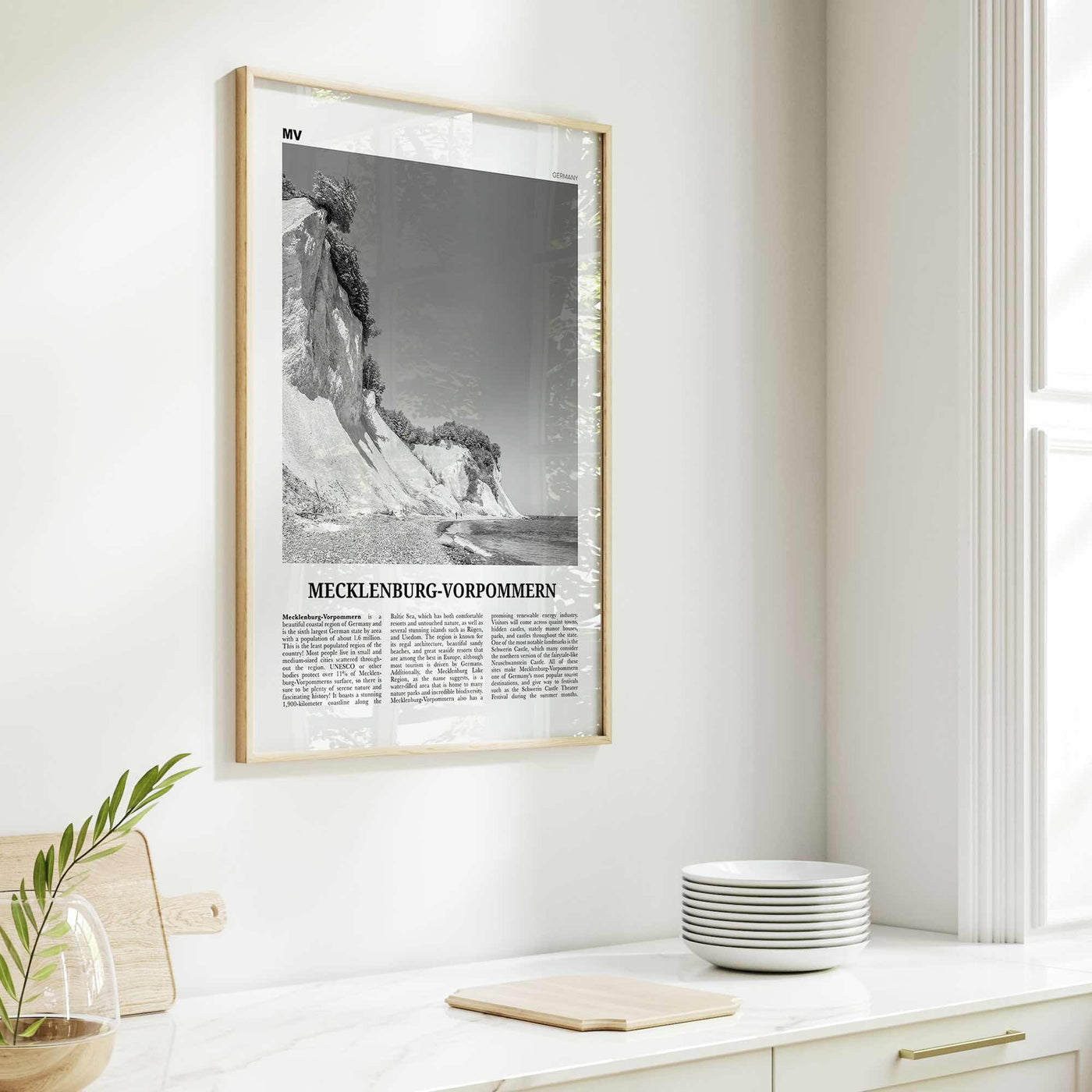 Mecklenburg Vorpommern Print Black and White, Mecklenburg-Vorpommern Wall Art, Mecklenburg-Vorpommern Poster, Mecklenburg-Vorpommern Photo