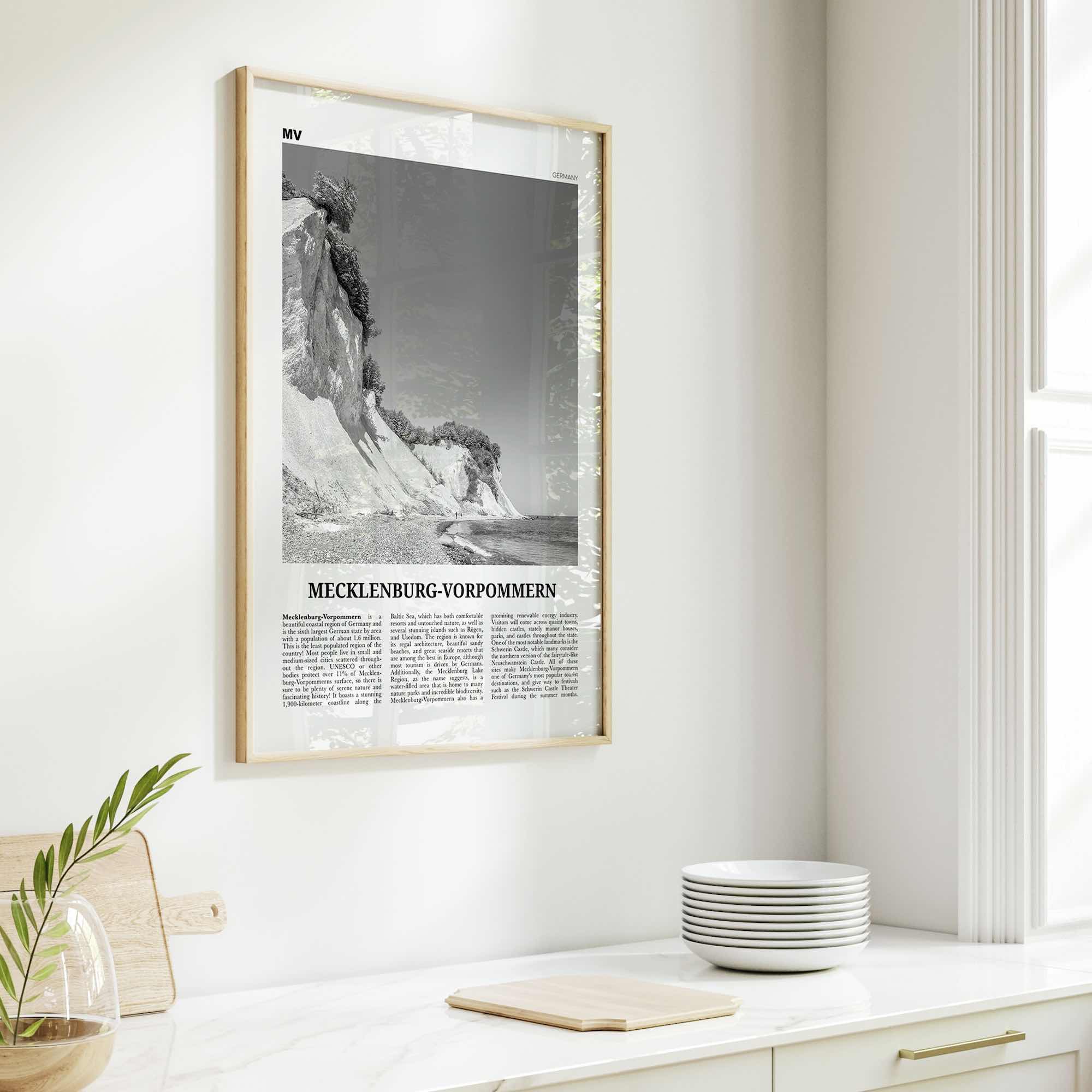 Mecklenburg Vorpommern Print Black and White, Mecklenburg-Vorpommern Wall Art, Mecklenburg-Vorpommern Poster, Mecklenburg-Vorpommern Photo