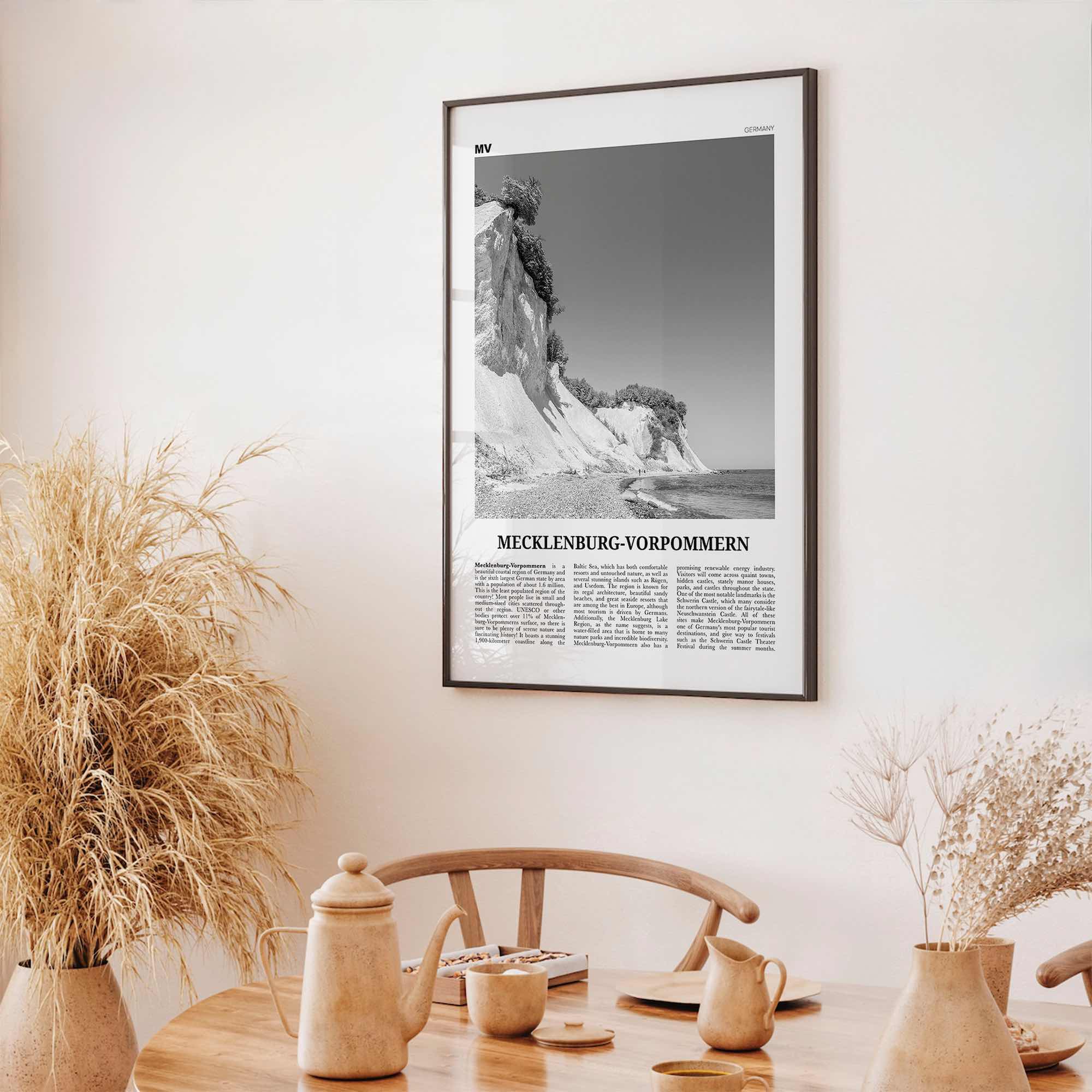 Mecklenburg Vorpommern Print Black and White, Mecklenburg-Vorpommern Wall Art, Mecklenburg-Vorpommern Poster, Mecklenburg-Vorpommern Photo