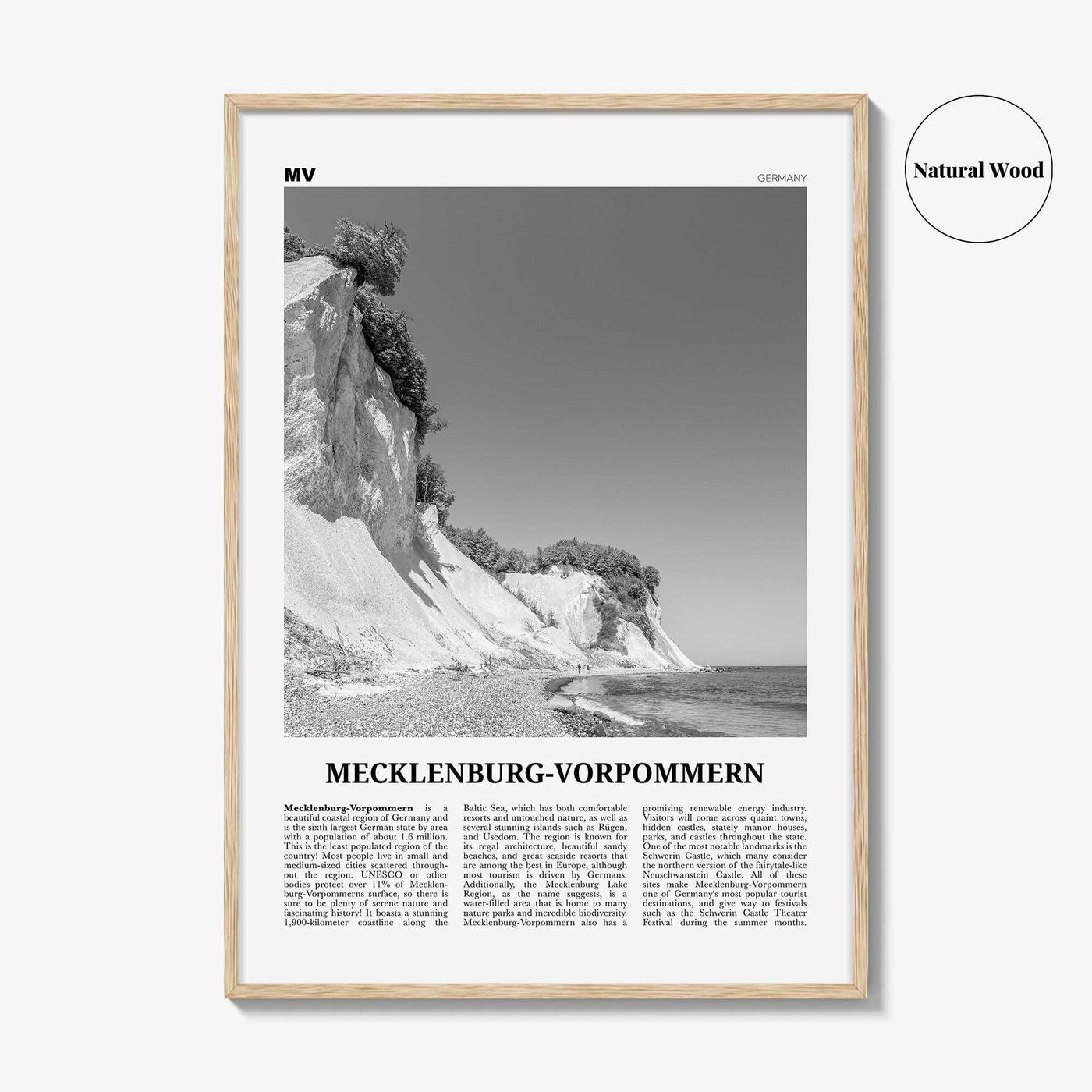 Mecklenburg Vorpommern Print Black and White, Mecklenburg-Vorpommern Wall Art, Mecklenburg-Vorpommern Poster, Mecklenburg-Vorpommern Photo