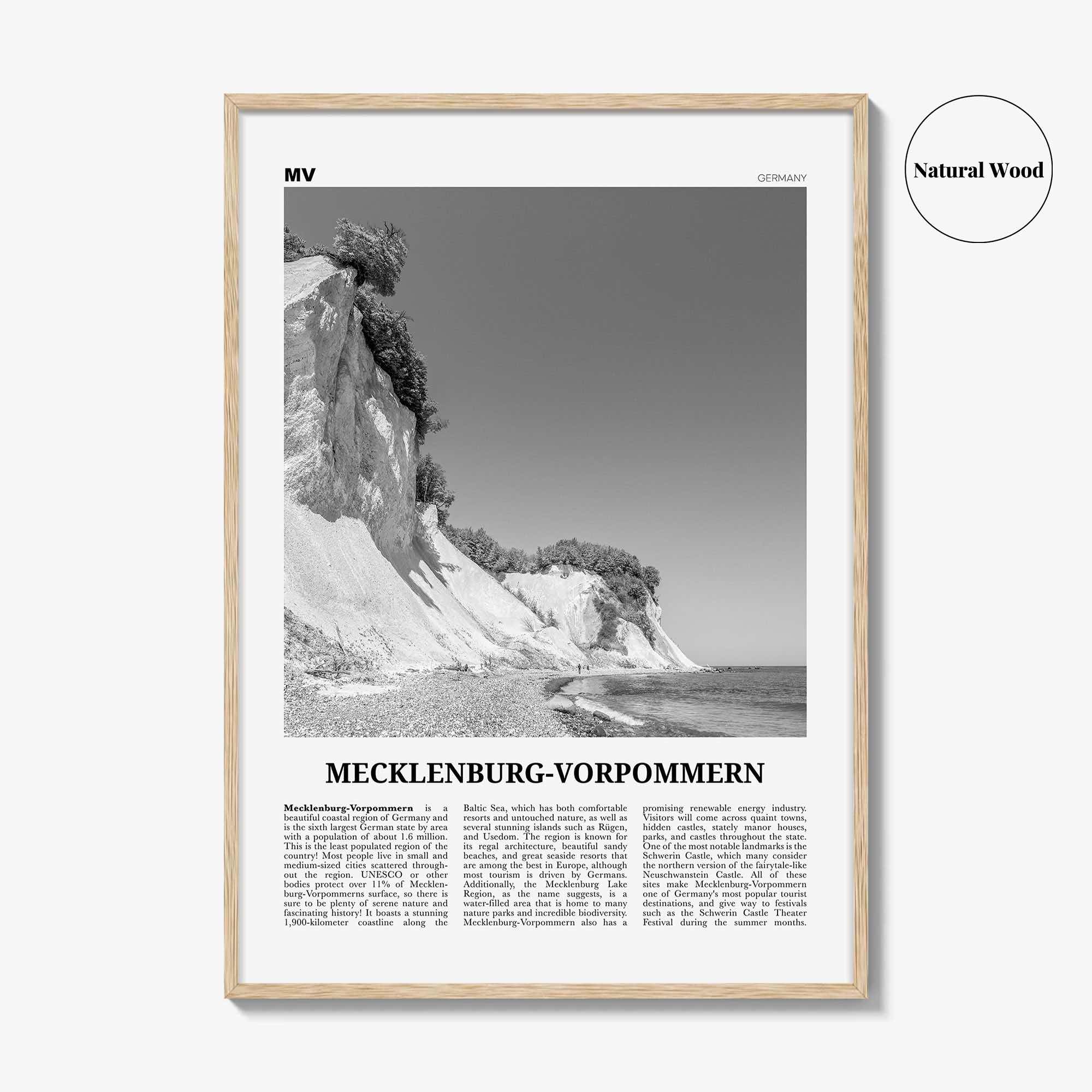Mecklenburg Vorpommern Print Black and White, Mecklenburg-Vorpommern Wall Art, Mecklenburg-Vorpommern Poster, Mecklenburg-Vorpommern Photo