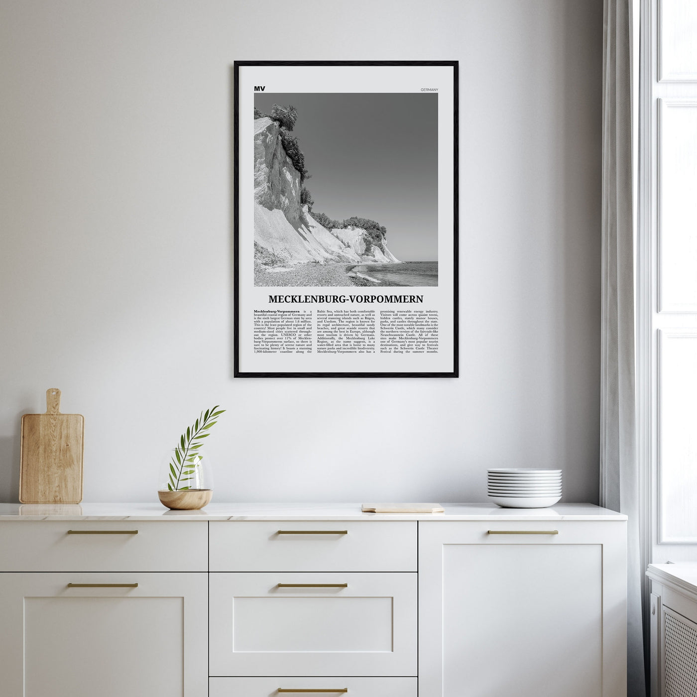 Mecklenburg-Vorpommern Travel B&W Poster