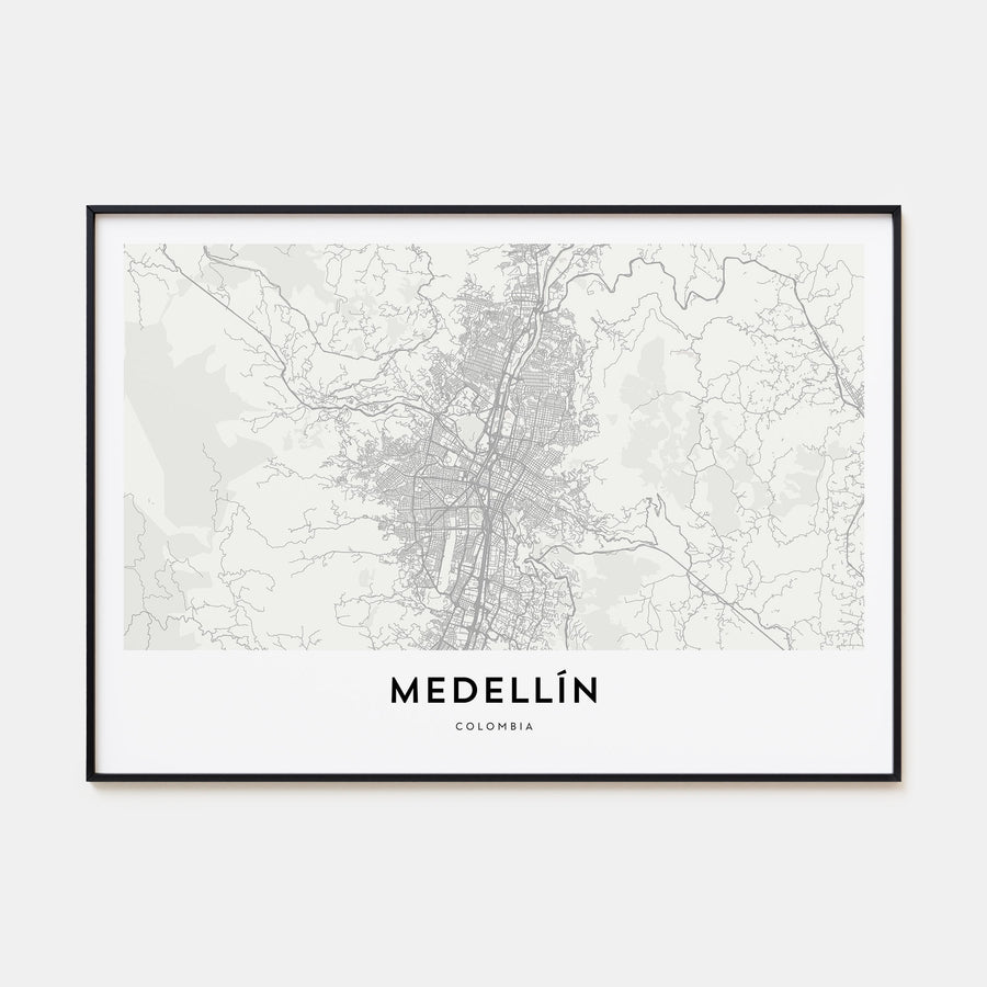 Medellín Map Landscape Poster