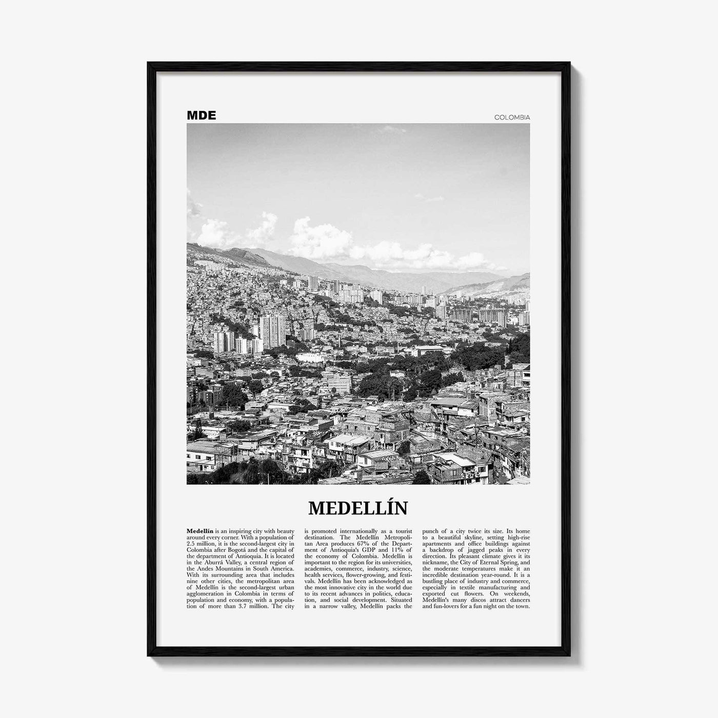 Medellin Print Black and White No 1, Medellín Wall Art, Medellín Poster, Medellín Photo, Medellín Wall Decor, Medellin, Colombia, America