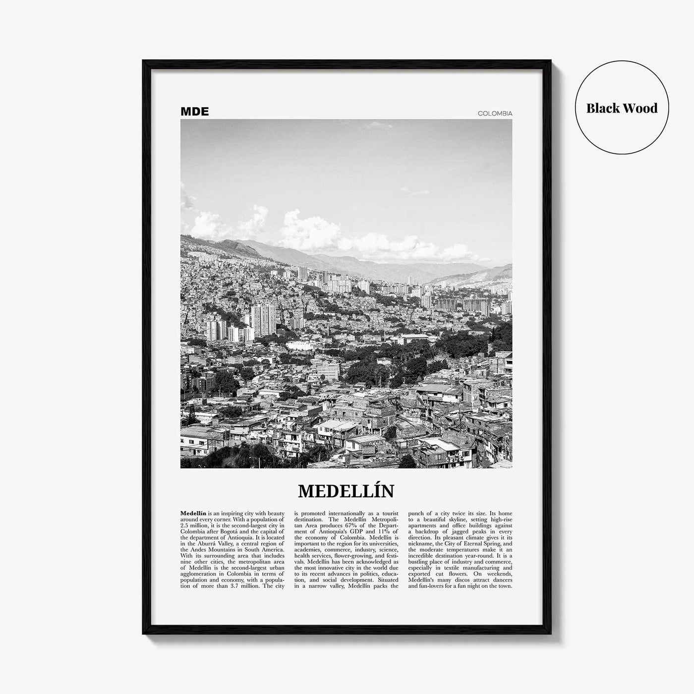 Medellin Print Black and White No 1, Medellín Wall Art, Medellín Poster, Medellín Photo, Medellín Wall Decor, Medellin, Colombia, America