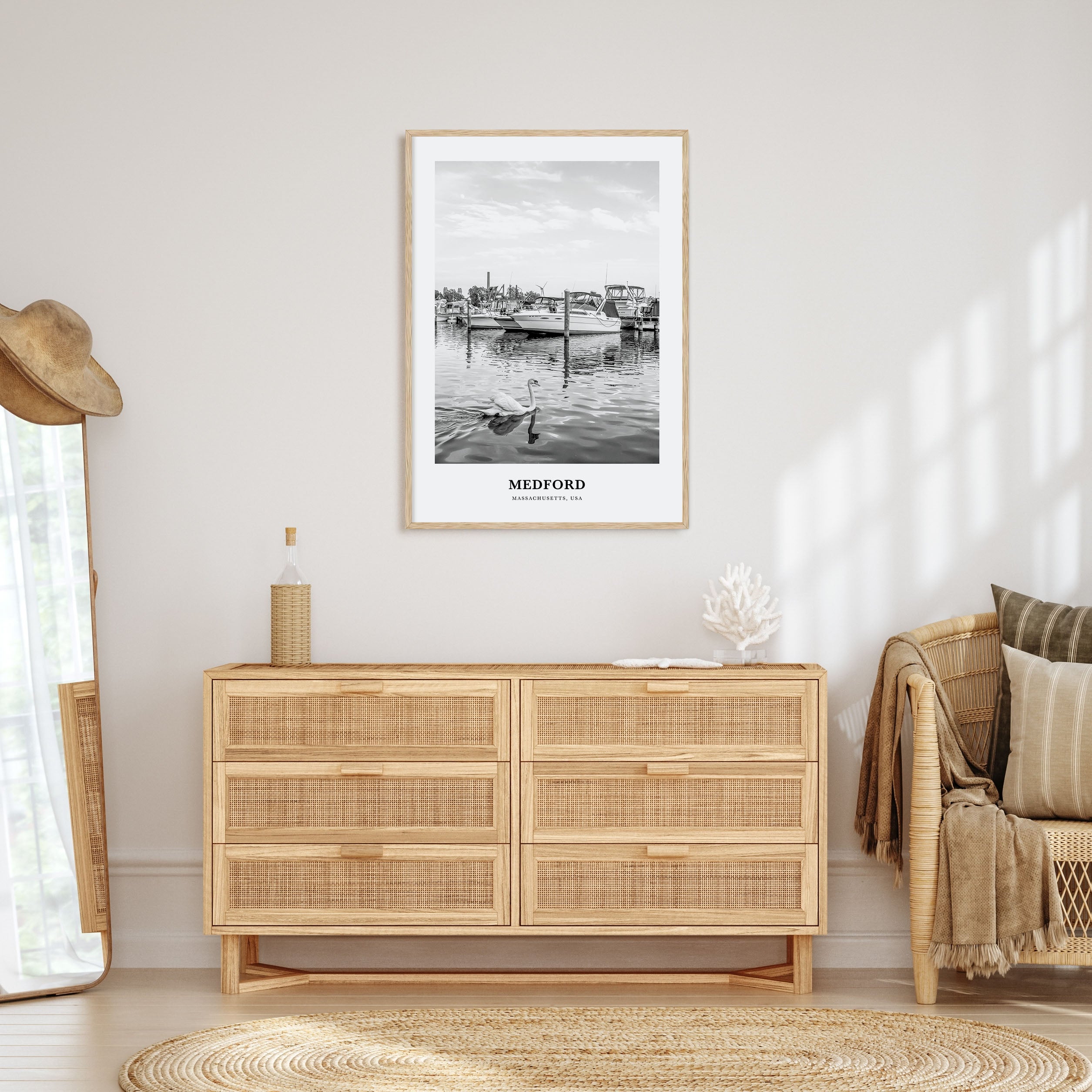 Medford, Massachusetts Portrait B&W Poster