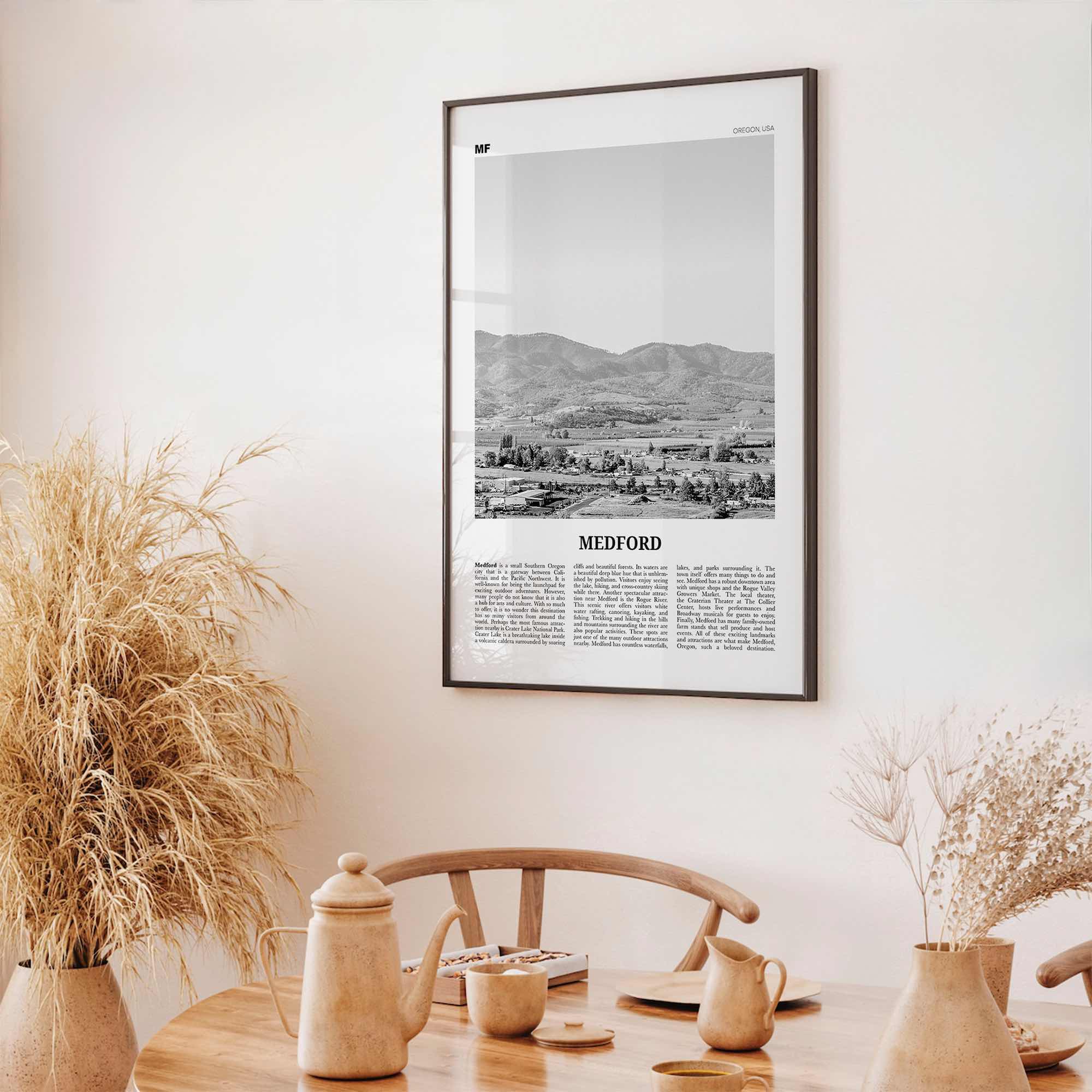 Medford Print Black and White Oregon, Medford Wall Art, Medford Poster, Medford Photo, Medford Map, Medford Wall Decor, USA, United States