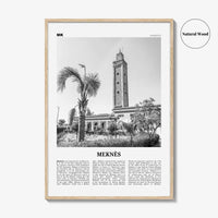 Meknes Print Black and White, Meknès Wall Art, Meknès Poster, Meknès Photo, Meknès Wall Décor, Meknès Map, Morocco