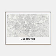 Melbourne, Australia Map Landscape Poster