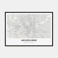 Melbourne, Australia Map Landscape Poster