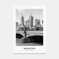 Melbourne, Australia Portrait B&W No 1 Poster