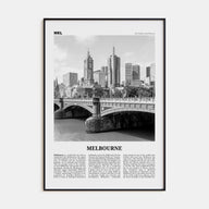 Melbourne, Australia Travel B&W No 1 Poster