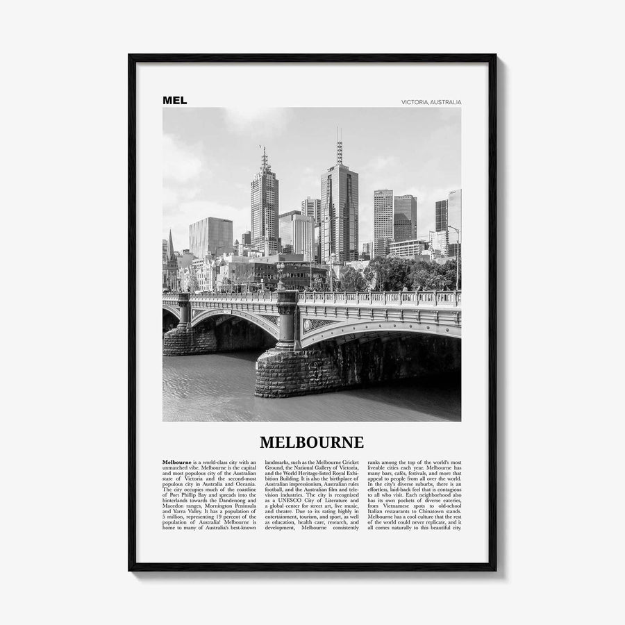 Melbourne Print Black and White Australia No 1, Melbourne Wall Art, Melbourne Poster, Melbourne Photo, Melbourne Wall Decor, Victoria
