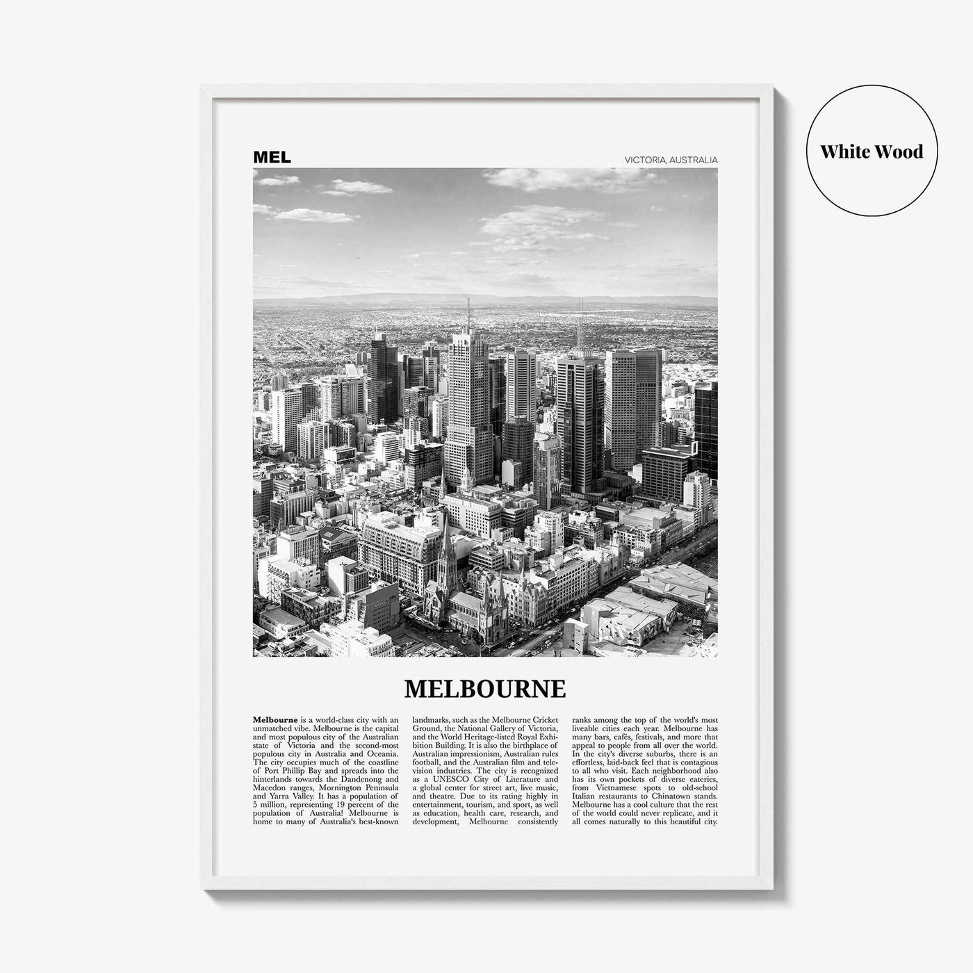 Melbourne Print Black and White Australia No 2, Melbourne Wall Art, Melbourne Poster, Melbourne Photo, Melbourne Wall Decor, Victoria