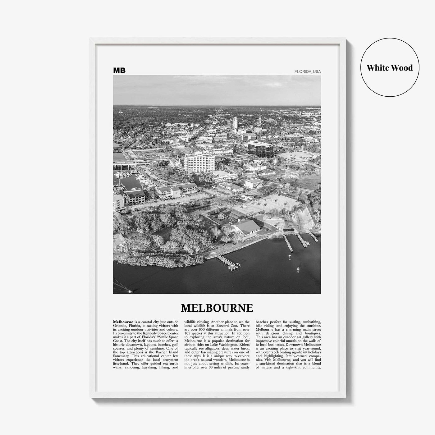 Melbourne Print Black and White Florida, Melbourne Wall Art, Melbourne Poster, Melbourne Photo, Melbourne Map, Melbourne Wall Decor, USA