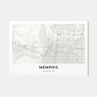 Memphis Map Landscape Poster