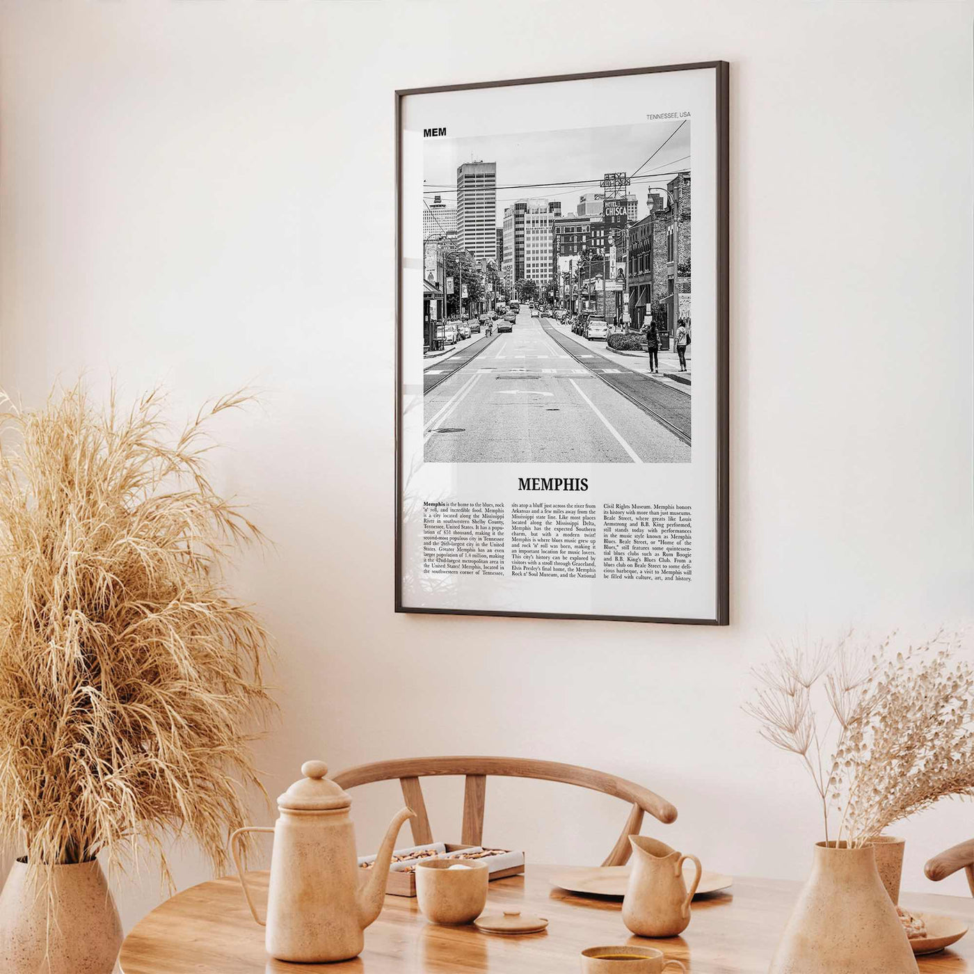 Memphis Print Black and White No 1, Memphis Wall Art, Memphis Poster, Memphis Photo, Memphis Decor, Tennessee, USA, United States