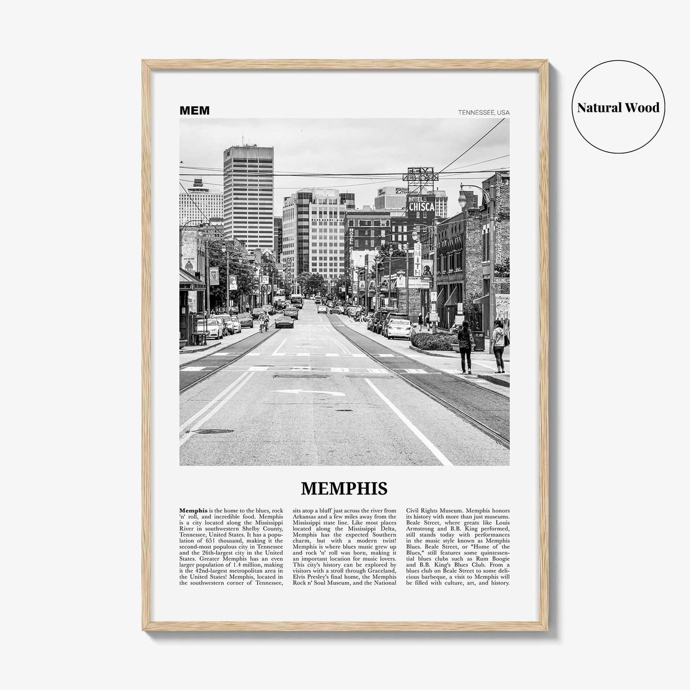 Memphis Print Black and White No 1, Memphis Wall Art, Memphis Poster, Memphis Photo, Memphis Decor, Tennessee, USA, United States