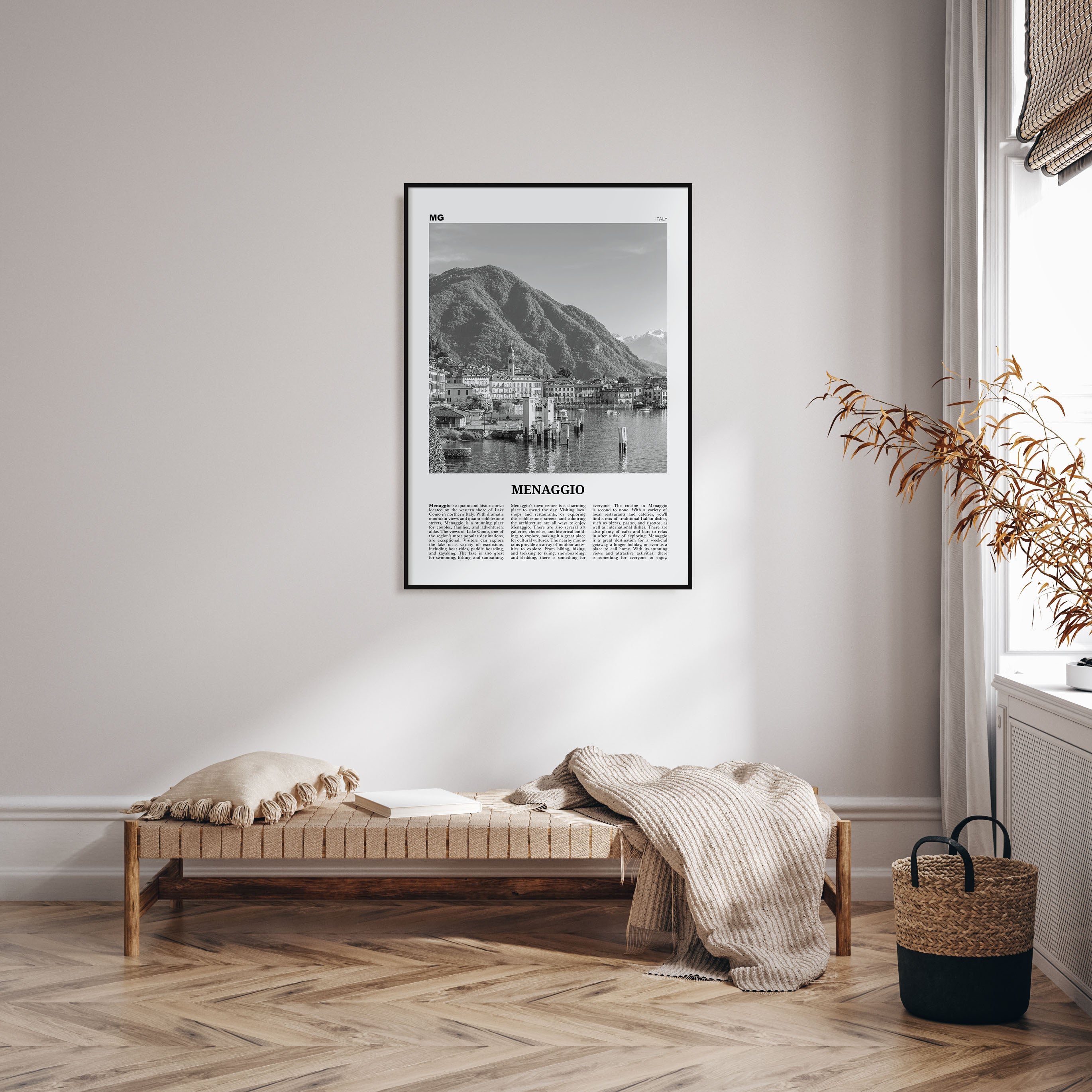 Menaggio Travel B&W No 1 Poster