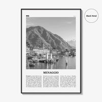 Menaggio Print Black and White No 1, Menaggio Wall Art, Menaggio Poster, Menaggio Photo, Menaggio Wall Décor, Menaggio Map, Italy