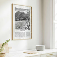 Menaggio Print Black and White No 2, Menaggio Wall Art, Menaggio Poster, Menaggio Photo, Menaggio Wall Décor, Menaggio Map, Italy