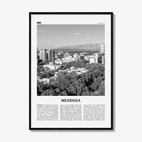 Mendoza Print Black and White, Mendoza Wall Art, Mendoza Poster, Mendoza Photo, Mendoza Wall Décor, Mendoza Map, Argentina