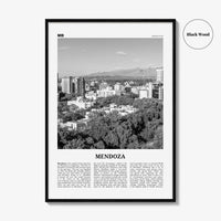 Mendoza Print Black and White, Mendoza Wall Art, Mendoza Poster, Mendoza Photo, Mendoza Wall Décor, Mendoza Map, Argentina