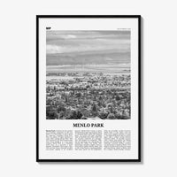 Menlo Park Print Black and White, Menlo Park Wall Art, Menlo Park Poster, Menlo Park Photo, Menlo Park Décor, Menlo Park Map, California USA