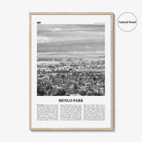 Menlo Park Print Black and White, Menlo Park Wall Art, Menlo Park Poster, Menlo Park Photo, Menlo Park Décor, Menlo Park Map, California USA