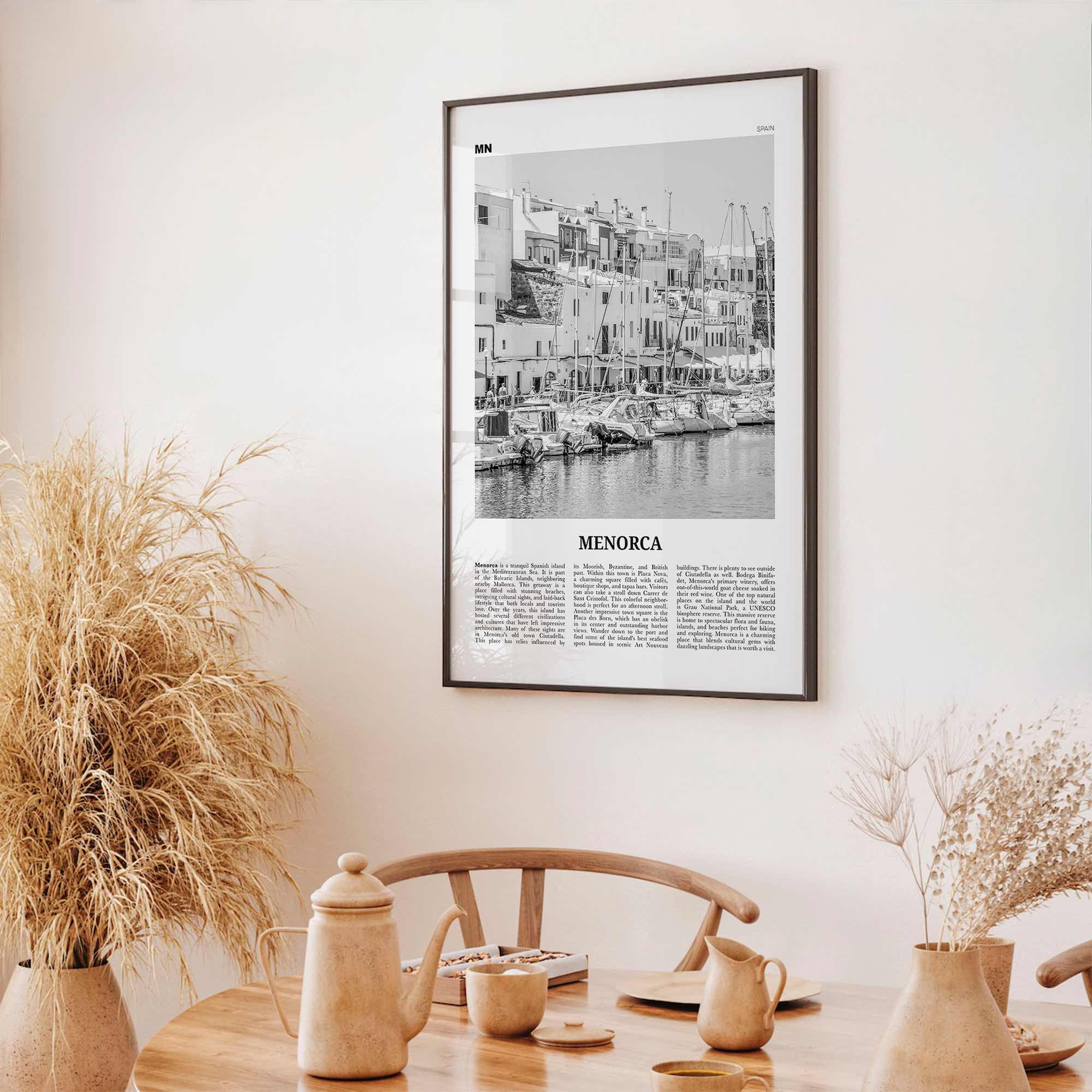 Menorca Print Black and White, Menorca Wall Art, Menorca Poster, Menorca Photo, Spain, Minorca, Balearic Islands, Monte Toro, España