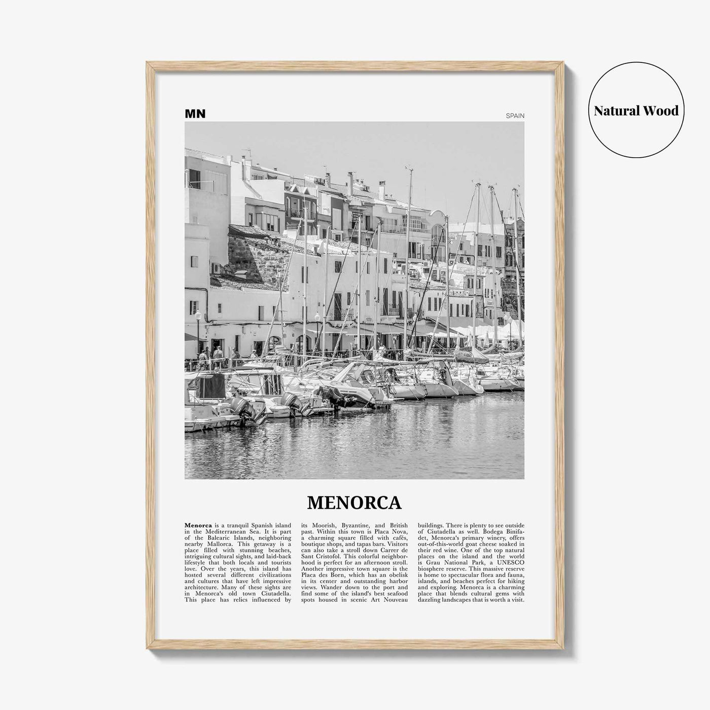 Menorca Print Black and White, Menorca Wall Art, Menorca Poster, Menorca Photo, Spain, Minorca, Balearic Islands, Monte Toro, España