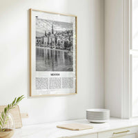 Menton Print Black and White, Menton Wall Art, Menton Poster, Menton Photo, Menton Wall Décor, Menton Map, France