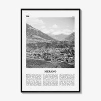 Merano Print Black and White, Merano Wall Art, Merano Poster, Merano Photo, Merano Wall Décor, Merano Map, Italy