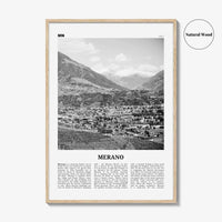 Merano Print Black and White, Merano Wall Art, Merano Poster, Merano Photo, Merano Wall Décor, Merano Map, Italy