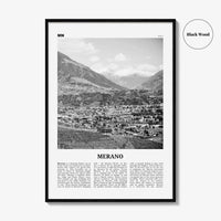 Merano Print Black and White, Merano Wall Art, Merano Poster, Merano Photo, Merano Wall Décor, Merano Map, Italy