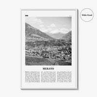Merano Print Black and White, Merano Wall Art, Merano Poster, Merano Photo, Merano Wall Décor, Merano Map, Italy