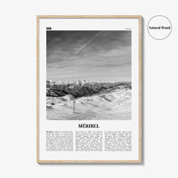 Meribel Print Black and White, Méribel Wall Art, Méribel Poster, Méribel Photo, Méribel Wall Décor, Méribel Map, France