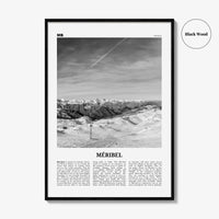 Meribel Print Black and White, Méribel Wall Art, Méribel Poster, Méribel Photo, Méribel Wall Décor, Méribel Map, France