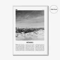 Meribel Print Black and White, Méribel Wall Art, Méribel Poster, Méribel Photo, Méribel Wall Décor, Méribel Map, France