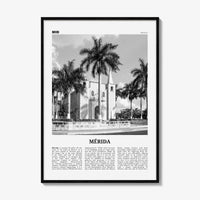 Merida Print Black and White, Mérida Wall Art, Mérida Poster, Mérida Photo, Mérida Wall Décor, Yucatán, Mexico