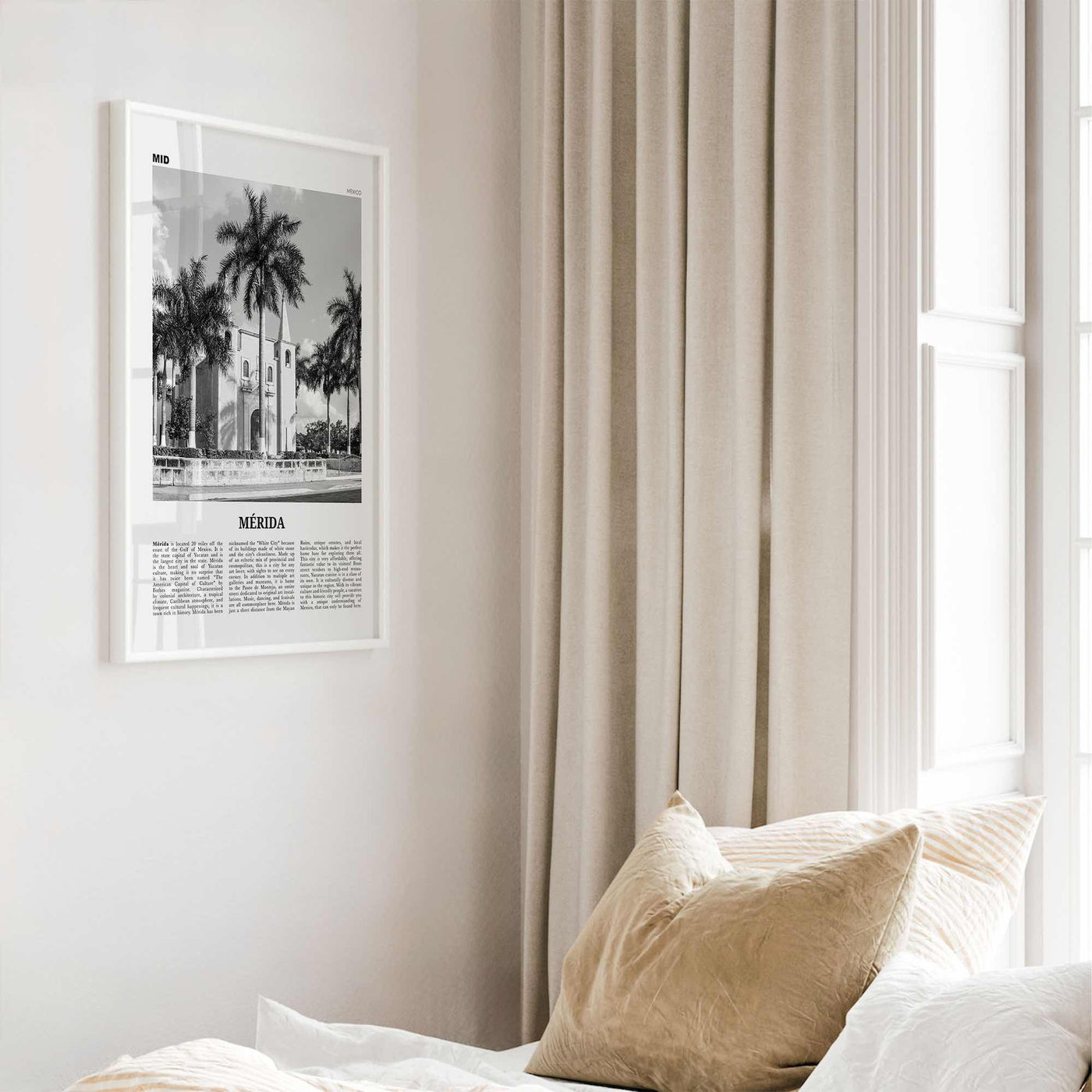 Merida Print Black and White, Mérida Wall Art, Mérida Poster, Mérida Photo, Mérida Wall Décor, Yucatán, Mexico