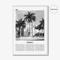 Merida Print Black and White, Mérida Wall Art, Mérida Poster, Mérida Photo, Mérida Wall Décor, Yucatán, Mexico