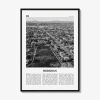 Meridian Print Black and White, Meridian Wall Art, Meridian Poster, Meridian Photo, Meridian Wall Décor, Meridian Map, Idaho, USA