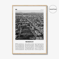 Meridian Print Black and White, Meridian Wall Art, Meridian Poster, Meridian Photo, Meridian Wall Décor, Meridian Map, Idaho, USA
