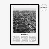 Meridian Print Black and White, Meridian Wall Art, Meridian Poster, Meridian Photo, Meridian Wall Décor, Meridian Map, Idaho, USA