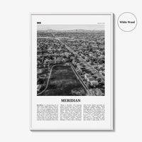 Meridian Print Black and White, Meridian Wall Art, Meridian Poster, Meridian Photo, Meridian Wall Décor, Meridian Map, Idaho, USA
