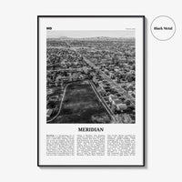 Meridian Print Black and White, Meridian Wall Art, Meridian Poster, Meridian Photo, Meridian Wall Décor, Meridian Map, Idaho, USA